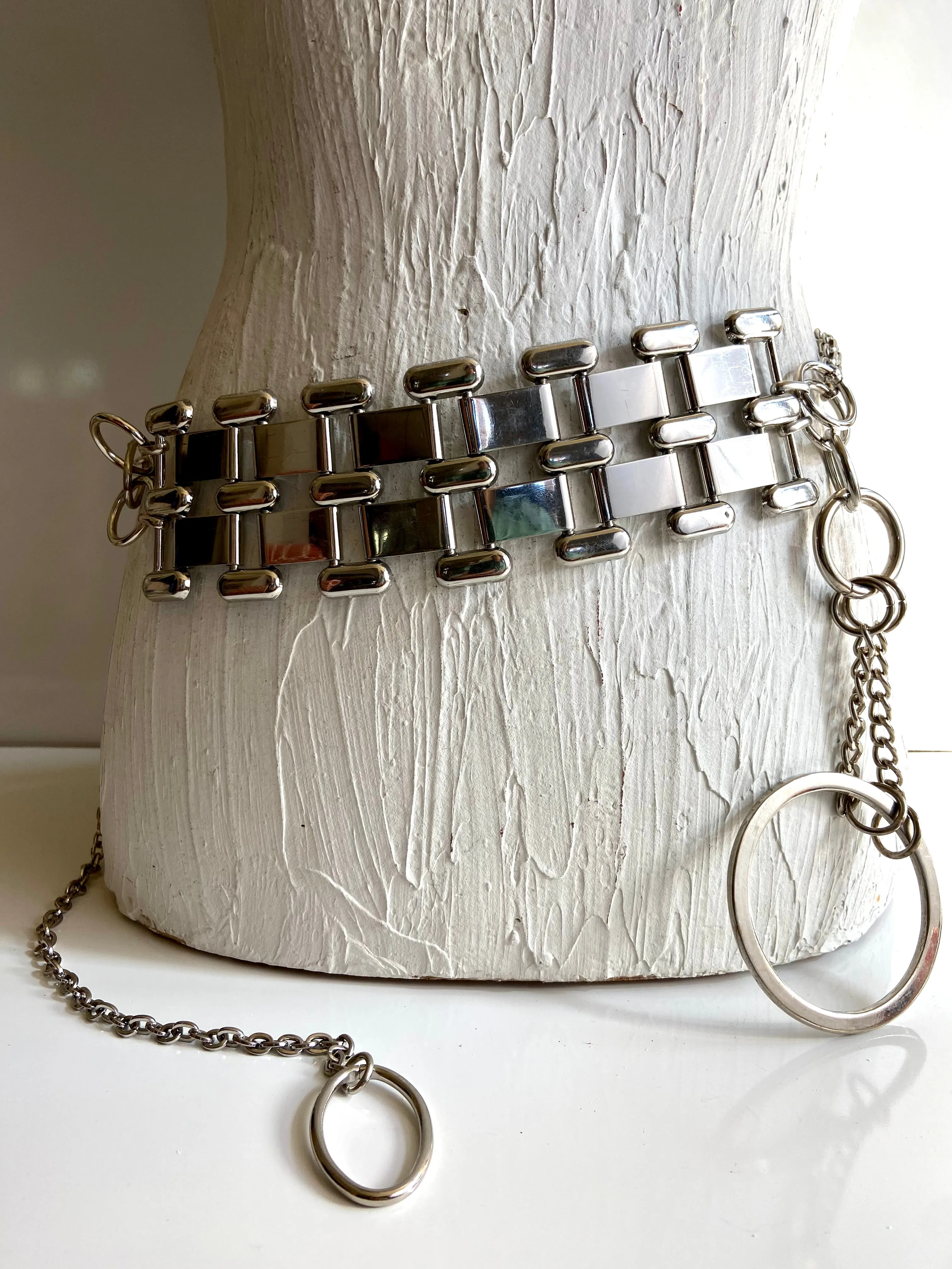 Silver waist chain belt