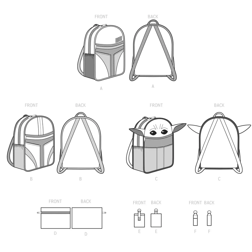 Simplicity pattern 9619 Disney Star Wars Backpacks and Accessories