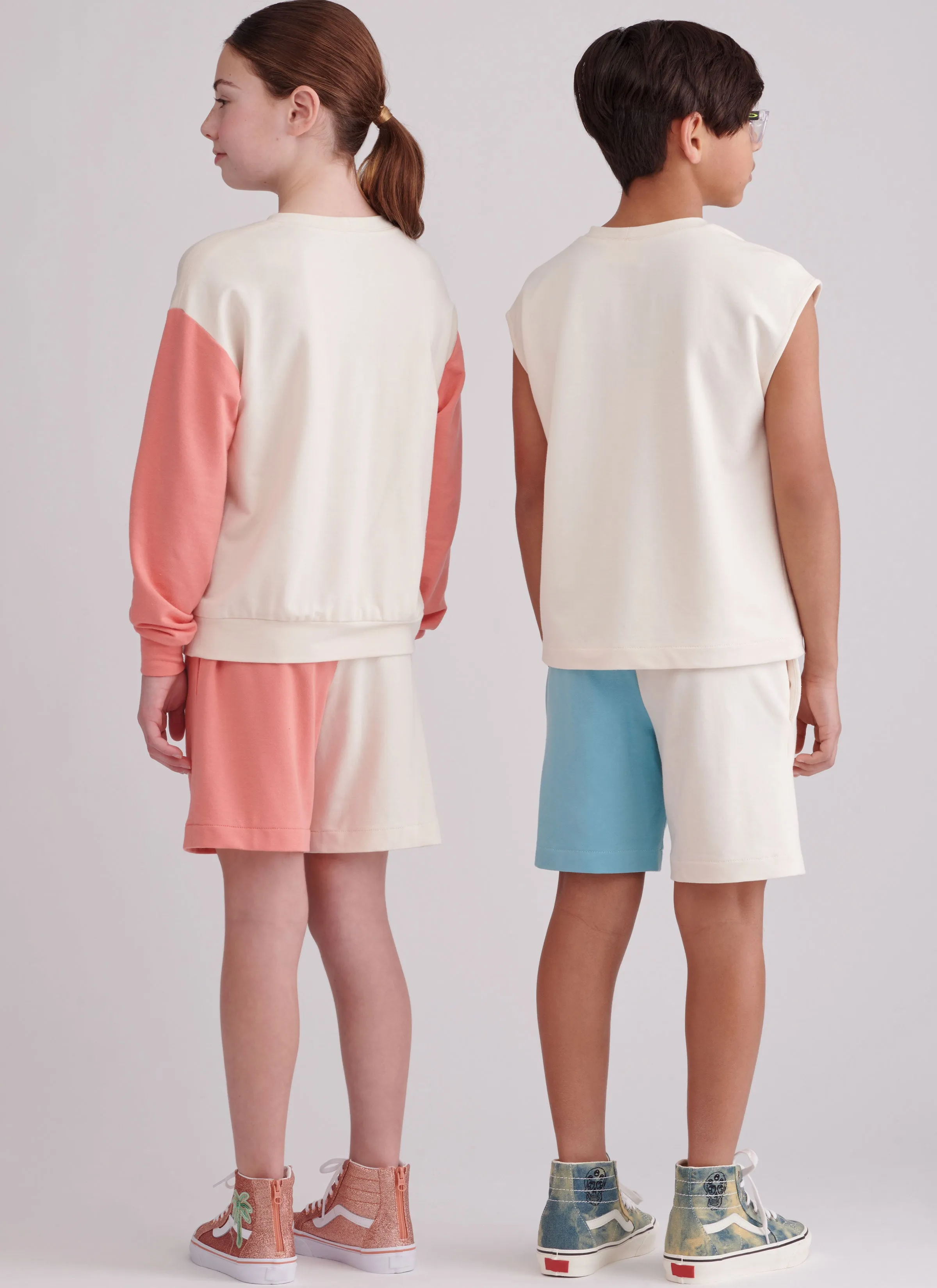 Simplicity sewing pattern 9801 Girls' and Boys' Sweatshirts and Shorts