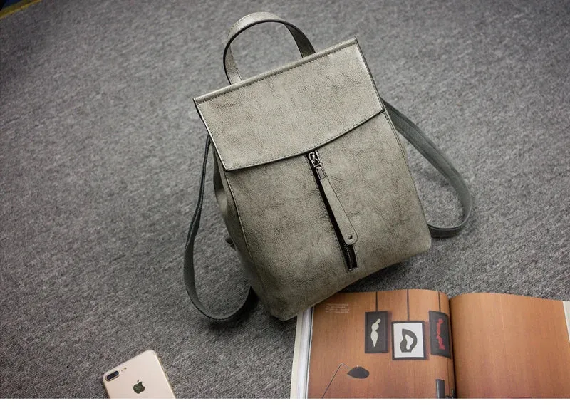 Split Leather Women Vintage Backpack