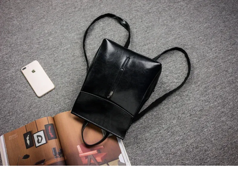 Split Leather Women Vintage Backpack