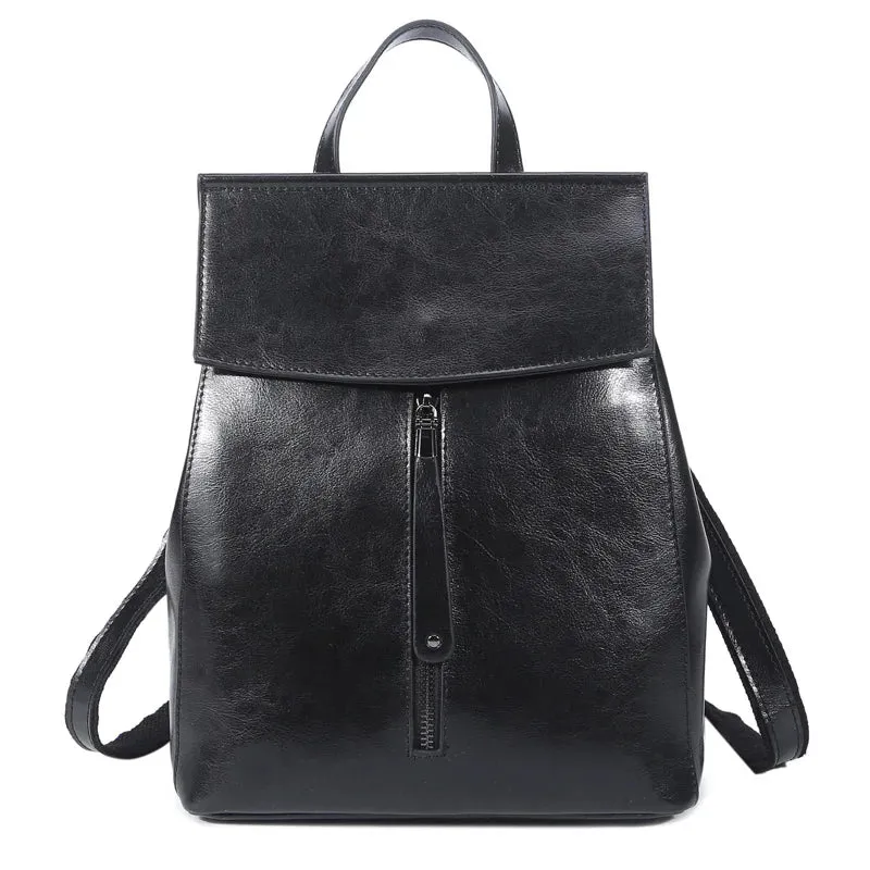 Split Leather Women Vintage Backpack