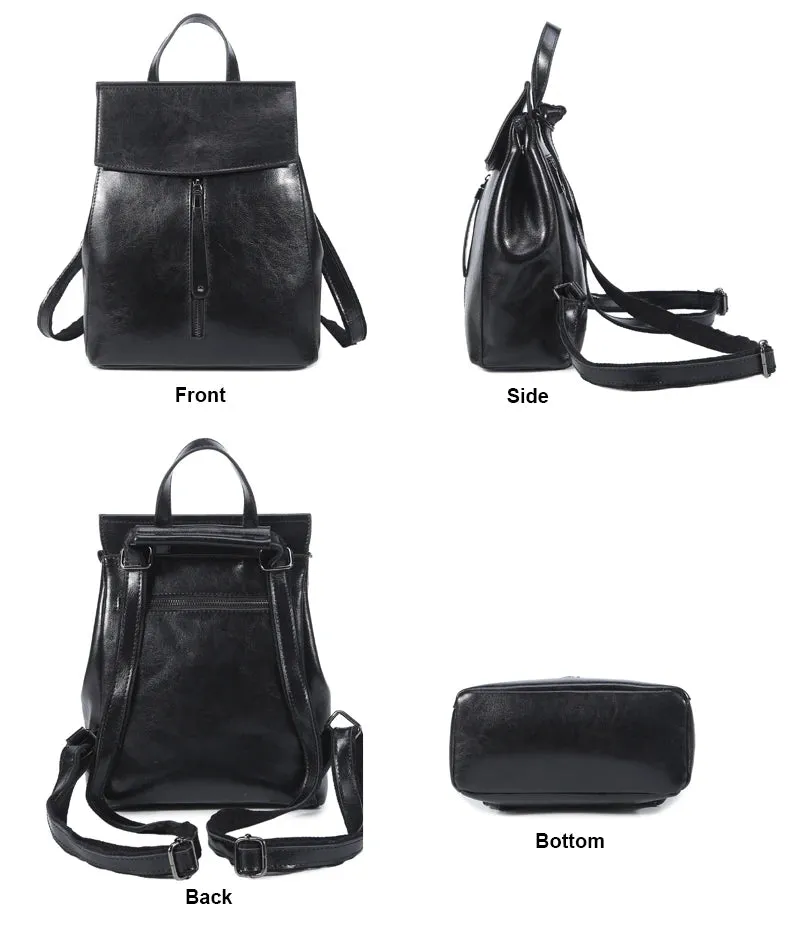 Split Leather Women Vintage Backpack