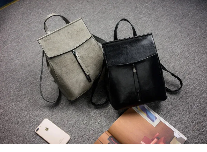 Split Leather Women Vintage Backpack