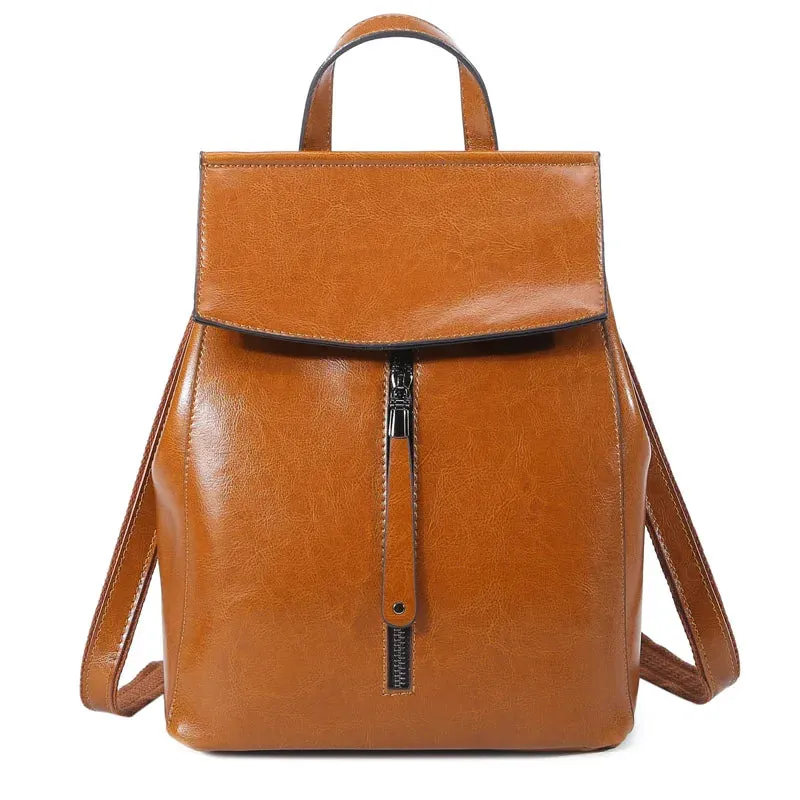 Split Leather Women Vintage Backpack