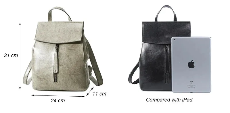 Split Leather Women Vintage Backpack