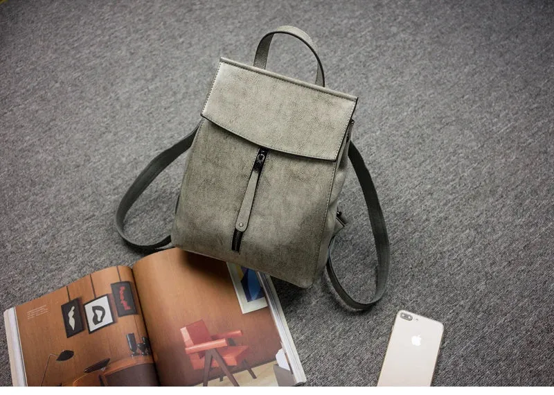 Split Leather Women Vintage Backpack