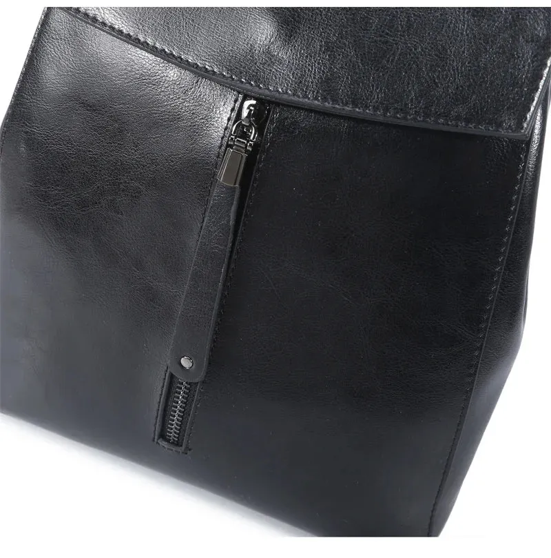 Split Leather Women Vintage Backpack