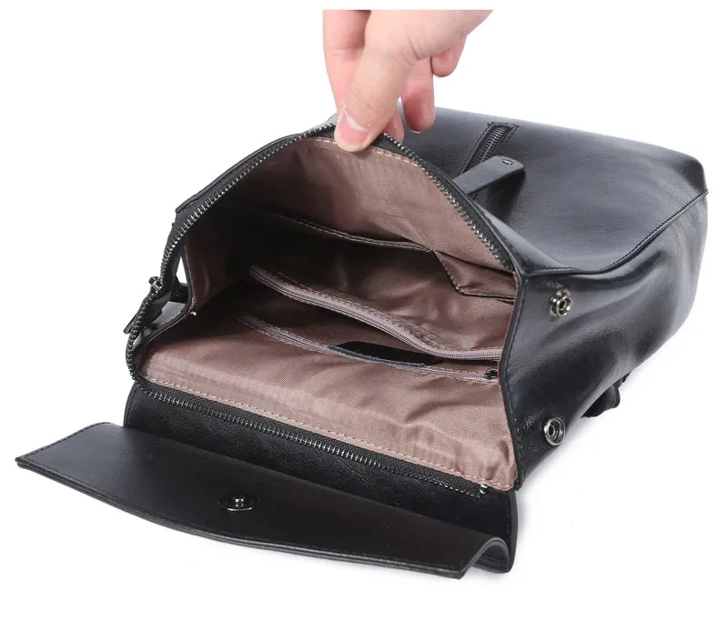 Split Leather Women Vintage Backpack