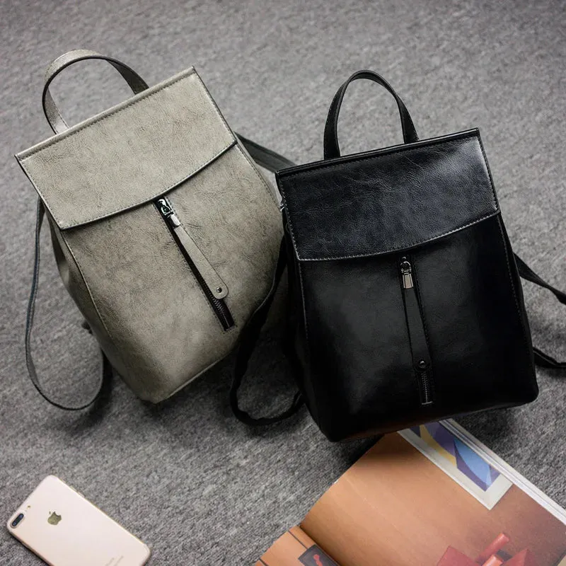 Split Leather Women Vintage Backpack