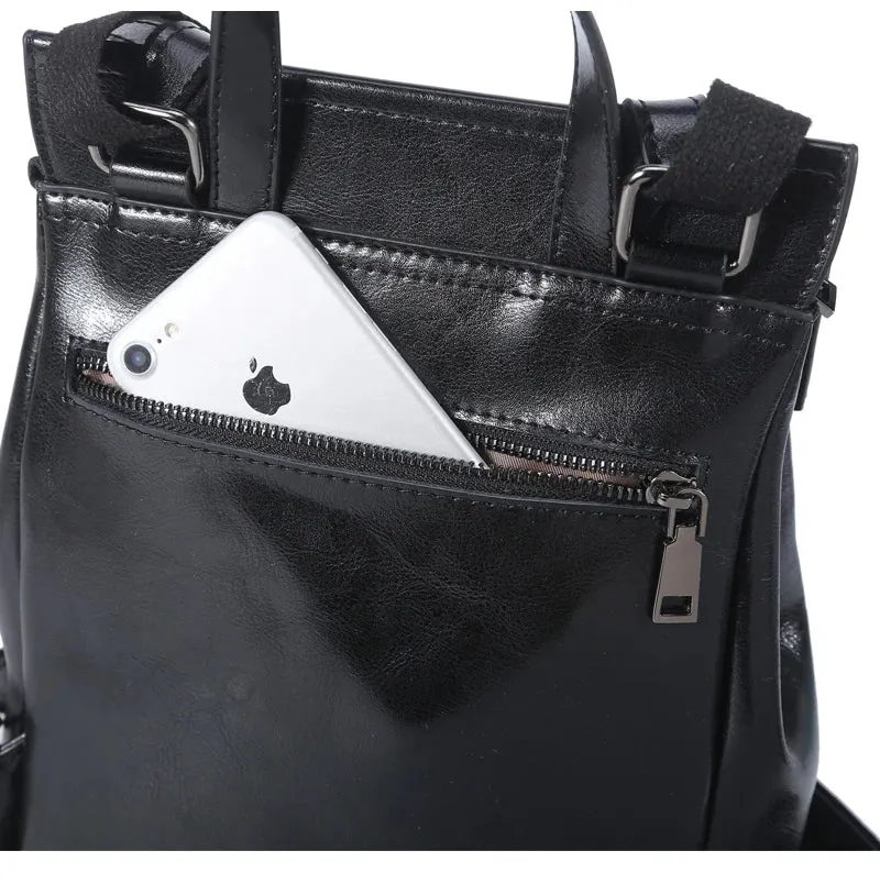 Split Leather Women Vintage Backpack