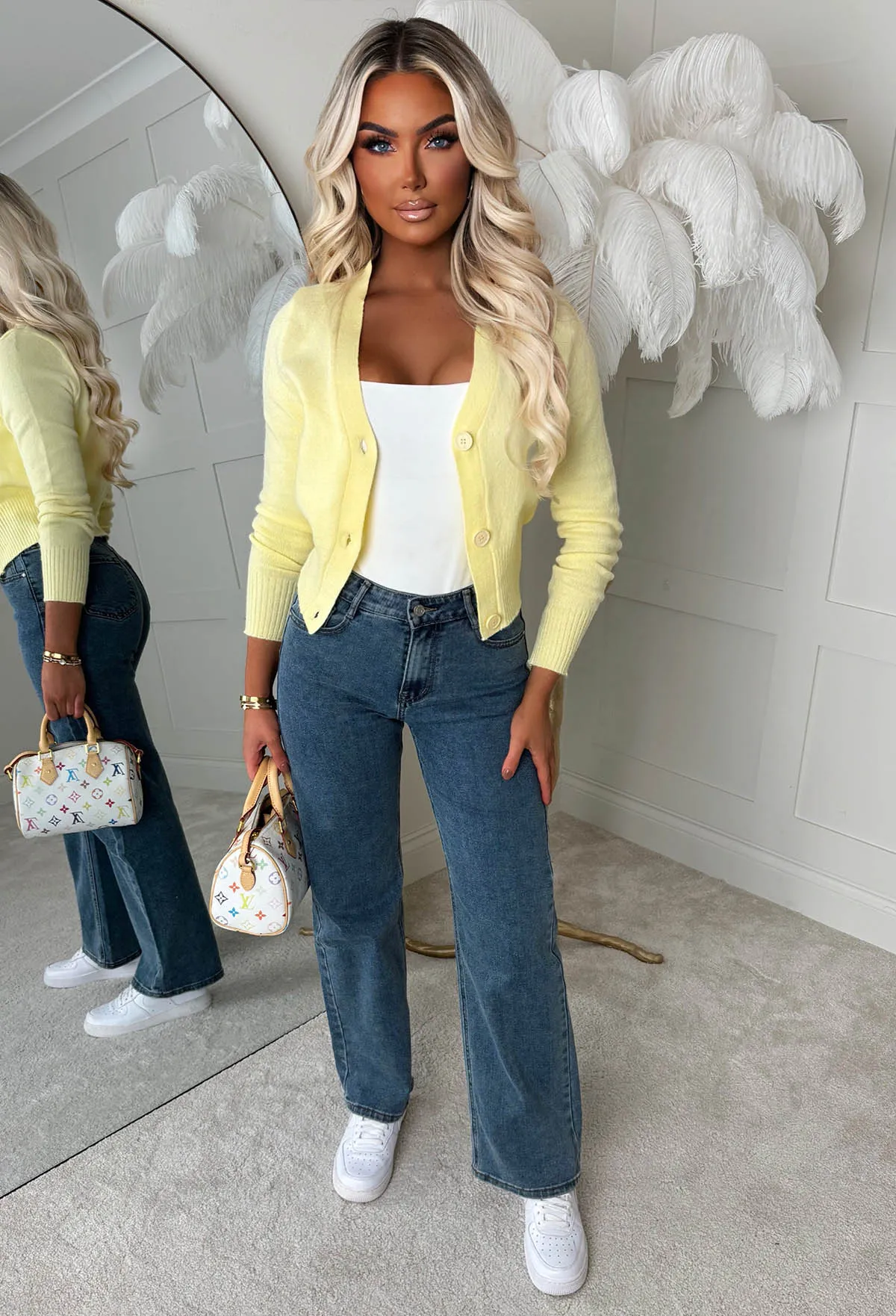 Sweetheart Secrets  Lemon Buttoned Knitted Cardigan