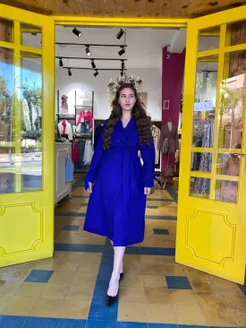Trench oversize en bleu roi