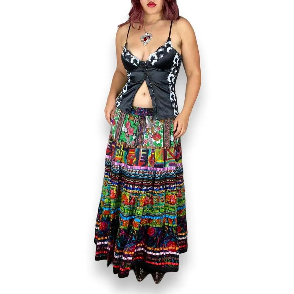 Vintage Bohemian Maxi Skirt (L)