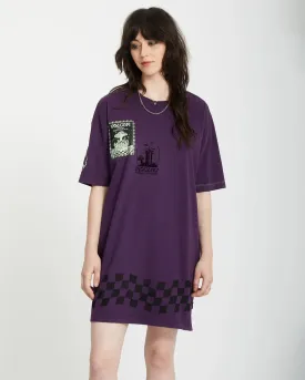 Volcom Women's Filip Rygalski Tee Dress Grape Royale B1312516_GPR