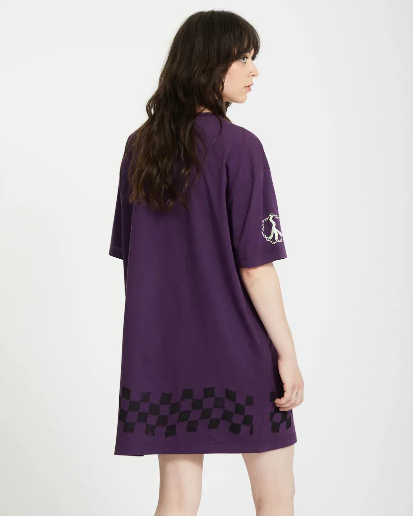 Volcom Women's Filip Rygalski Tee Dress Grape Royale B1312516_GPR