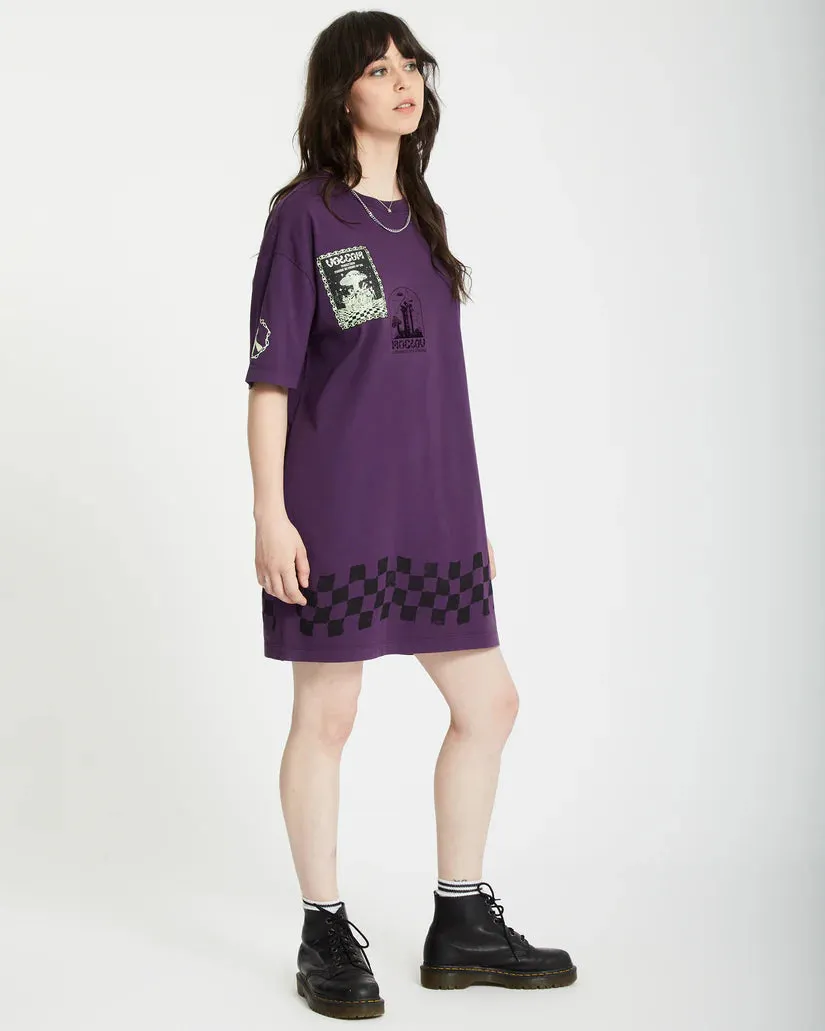 Volcom Women's Filip Rygalski Tee Dress Grape Royale B1312516_GPR