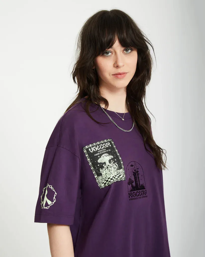 Volcom Women's Filip Rygalski Tee Dress Grape Royale B1312516_GPR