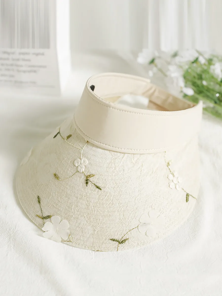 Women Artsy Floral Spliced Sunproof Hat QW1038