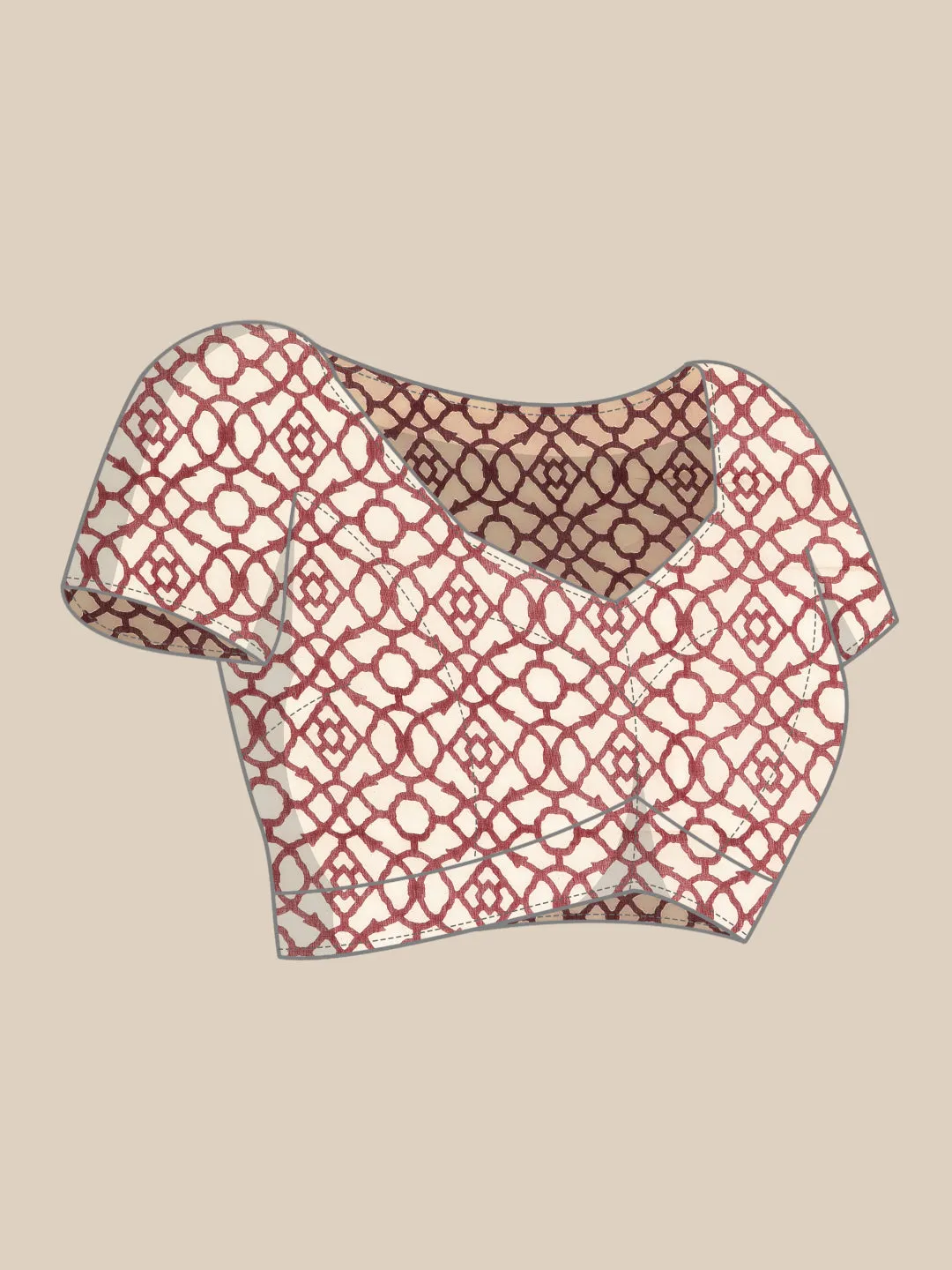 Women Maroon Mulmul Cotton Saree