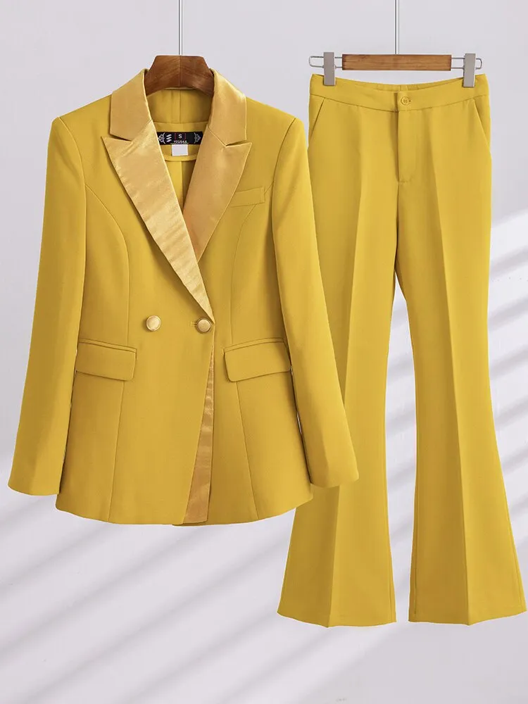 Women Pant Suit Formal Office Ladies Business Work Wear 2 Piece Set Female