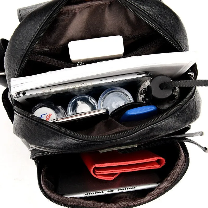 Women Soft Leather Backpacks