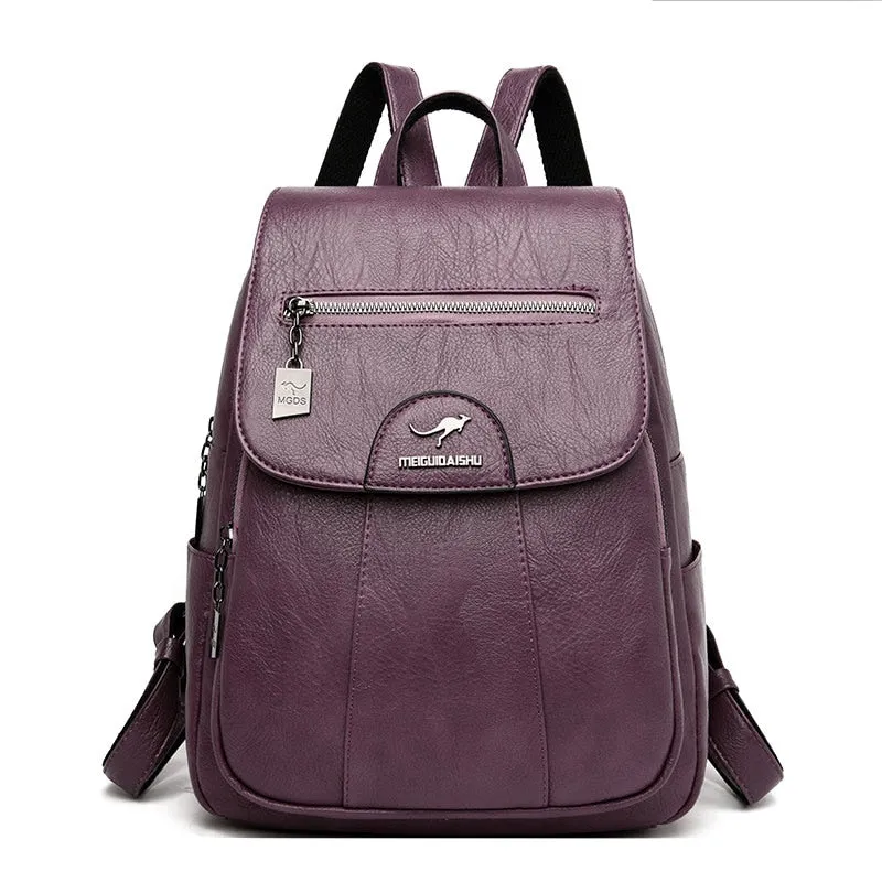 Women Soft Leather Backpacks