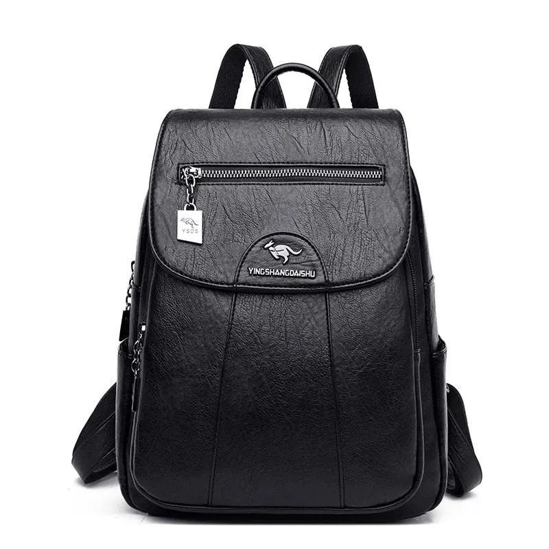 Women Soft Leather Backpacks