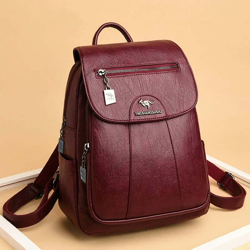 Women Soft Leather Backpacks