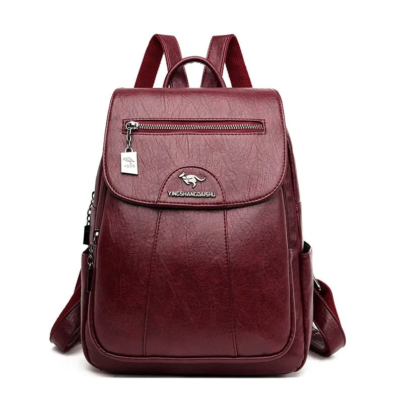 Women Soft Leather Backpacks