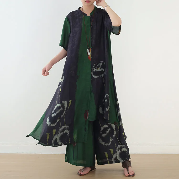 Women Summer Suits Loose Women Wide Legs ATM962317