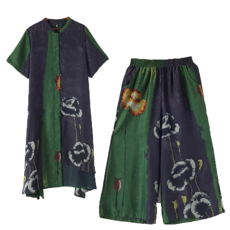 Women Summer Suits Loose Women Wide Legs ATM962317